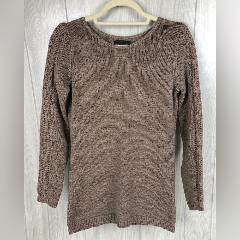 Rachel Zoe medium open weave taupe Karla sweater.